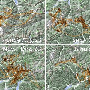 Ortungen des GPS-Senders von Obwaldera (c) Pro Bartgeier